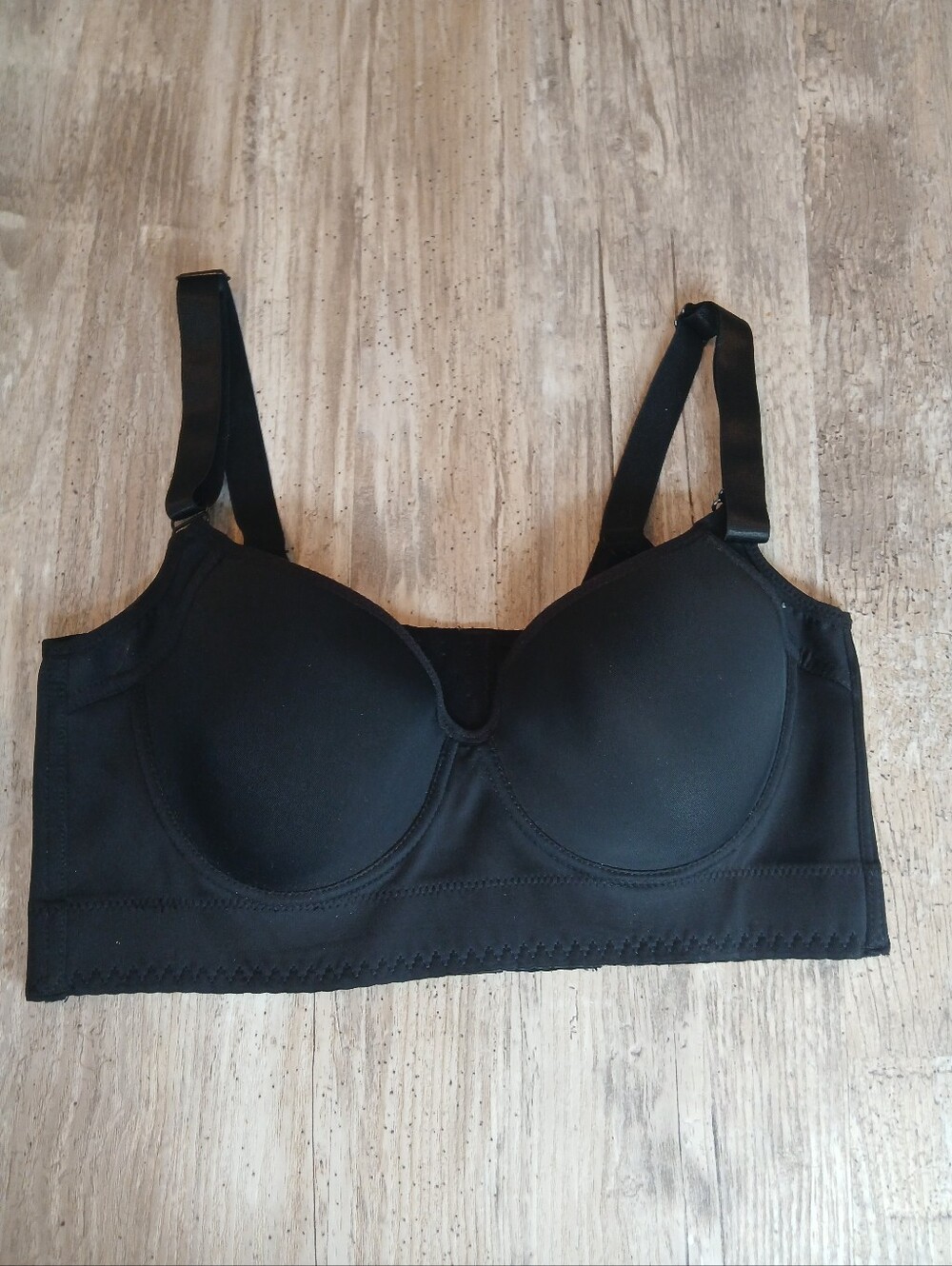 ​Black Back Smoothing Deep Cup Shaper Bra Longline Corset Push Up 38C Like New